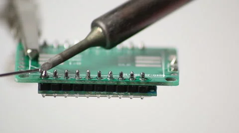 The process of soldering of the pins 스톡 동영상 63505256