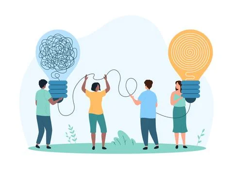 Process of solving complex problem, putting thoughts in order, psychology by 스톡 일러스트