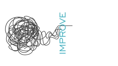 Process of solving, unleashing problems animation. From a complex problem to a Stock Footage 316196624
