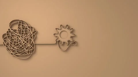 Process of solving, unleashing problems animation. From a complex problem to a Stock Footage 318770382