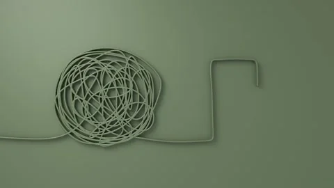 Process of solving, unleashing problems animation. From a complex problem to a Stock Footage 318770390