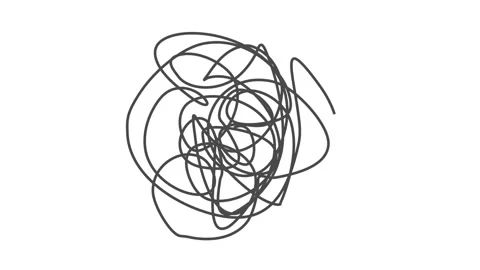 Process of solving, unleashing problems animation. From a complex problem to a Stock Footage 319005660