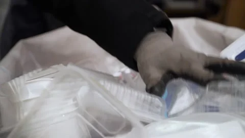 The process of sorting plastic garbage at the factory Stock-Footage 197075927