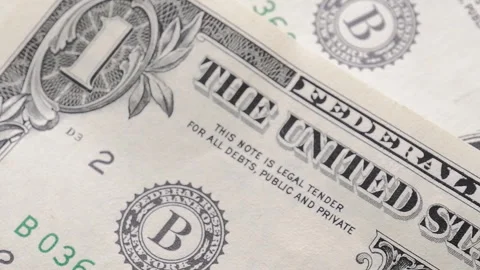 The process of stacking one dollar bill one by one close-up. Stock Footage 153241232