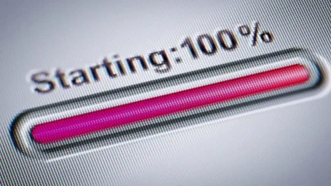 Process of Starting on the screen. Stock Footage 72588545