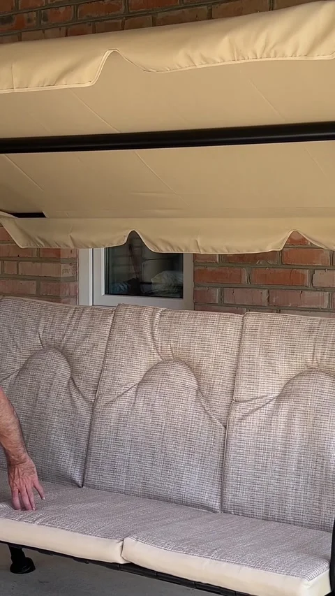 Process Step by step instructions garden swing. assembling a swing skilled Stock Footage 316054318