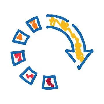 Process steps with arrow indicating progression flow Stock Illustration