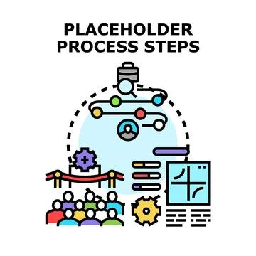 Process steps planning and workflow development concept Illustrazione stock