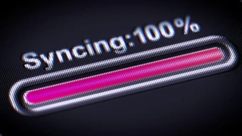 Process of Syncing in A black Screen. Video stock 74103427