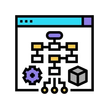 Process system color icon vector illustration 스톡 일러스트