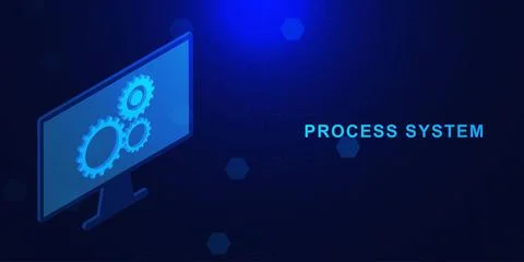 Process system concept. Technical support system Stock Illustration