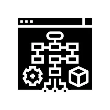 Process system glyph icon vector illustration イラスト素材