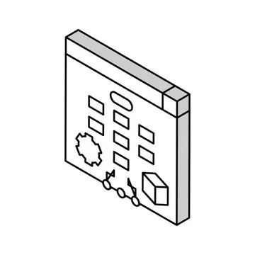 Process system isometric icon vector illustration Stock Illustration