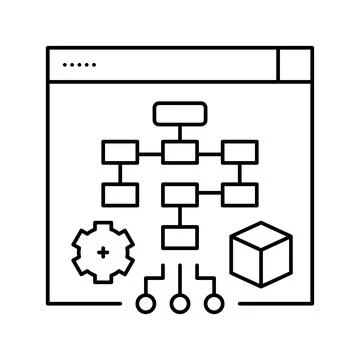 Process system line icon vector illustration 스톡 일러스트