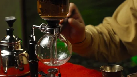 The process of tea in the siphon traditions of Asia Stock Footage 105604199