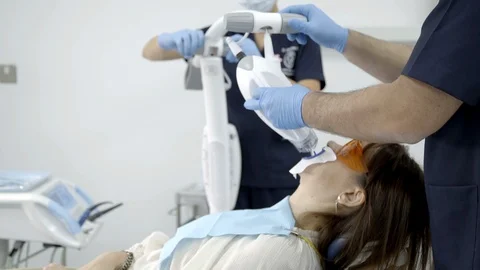 The Process Of Teeth Whitening In The Dentist 스톡 동영상 97844802