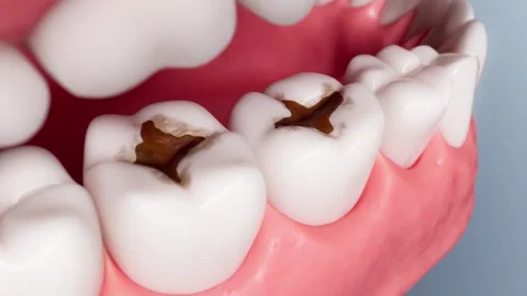 The process of tooth decay and dental health Video stock 337398780