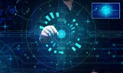 The process of training artificial intelligence by loading a large amount o.. Stock Photos