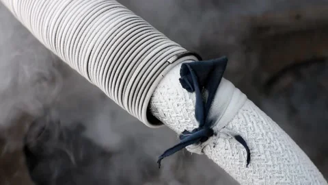 The process of transferring liquid oxygen from a delivery truck Stock Footage 182211872