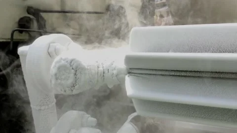 The process of transferring liquid oxygen Stock Footage 197369503