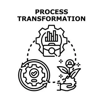 Process transformation concept for business development and optimization Stock Illustration