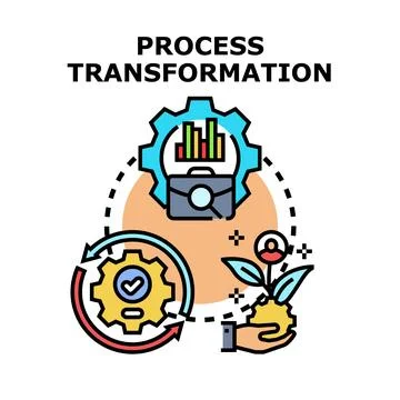 Process transformation concept for business development and optimization Stock Illustration