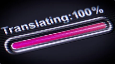 Process of Translating in A black Screen. Video stock 74105063