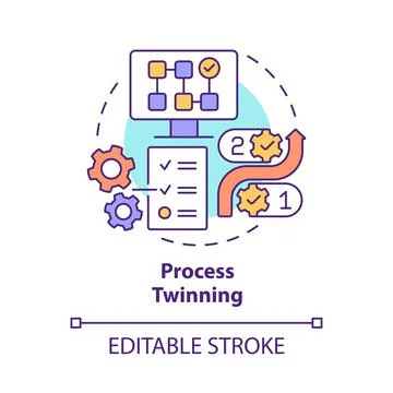 Process twinning concept icon Stock Illustration