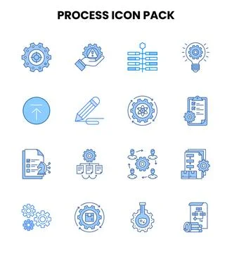 Process Two Colour Design Icons Pack 스톡 일러스트