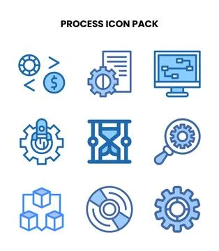Process Two Colour Graphics Icons Pack イラスト素材