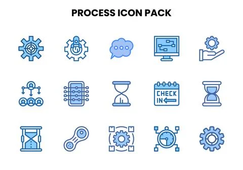 Process Two Colour UI Icons Pack イラスト素材