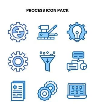 Process Two Colour UI Icons Pack Иллюстрация