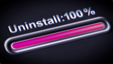 Process of Uninstalling in A black Screen. Stock Footage 74105841