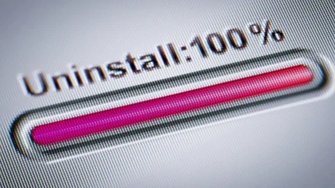 Process of Uninstalling on the screen. Stock Footage 72602084
