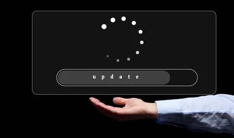 The process of updating the program, site. Starting up a new business and a.. Stock Photos
