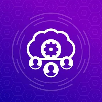 Process user data in cloud vector icon 스톡 일러스트