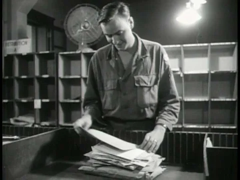 The process of using US army fixed-wing planes to send mail in 1950s Southƒ Stock Footage 75274874