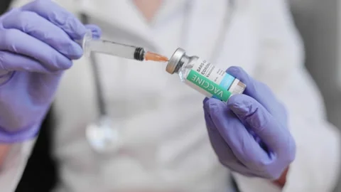 Process of vaccine development, experimental researches in medical laboratory Stock Footage 166364586