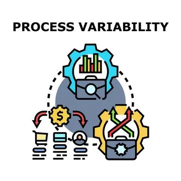 Process variability concept in business and manufacturing operations 스톡 일러스트