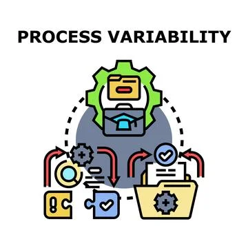 Process variability management identifying workflow issues and improvements Stock Illustration
