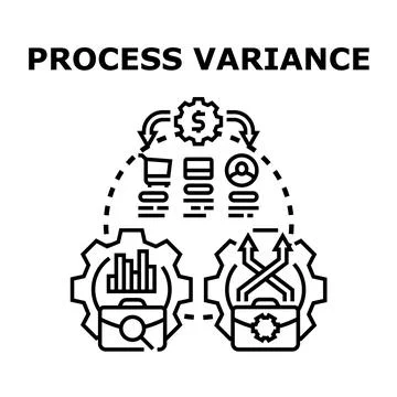 Process variance analysis with business data management Stock Illustration
