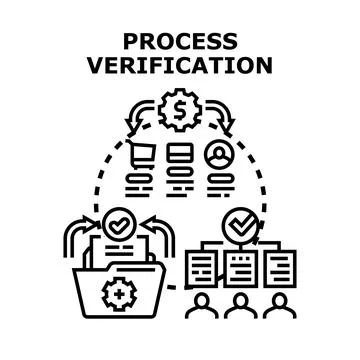 Process verification controlling business quality management Stock Illustration