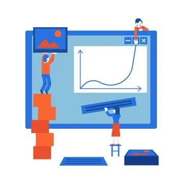 Process of web site design development - team of it specialists creating webpage Stock-Illustration