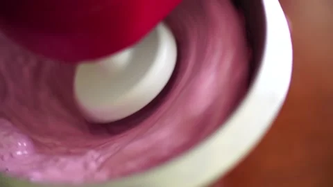 Process of whipping mousse with a mixer for making fruit marshmallows Stock Footage 167825854