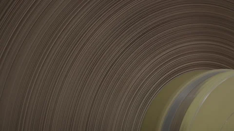 Process of winding cardboard into large rolls for compact storage Stock Footage 290508913