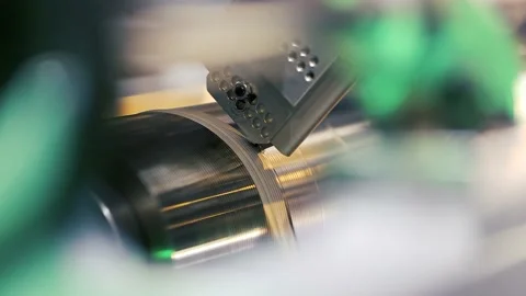 The process of winding paper self-adhesive tape into rollers of printing Stock Footage 235910322