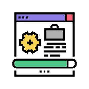 Process work color icon vector illustration Illustrazione stock