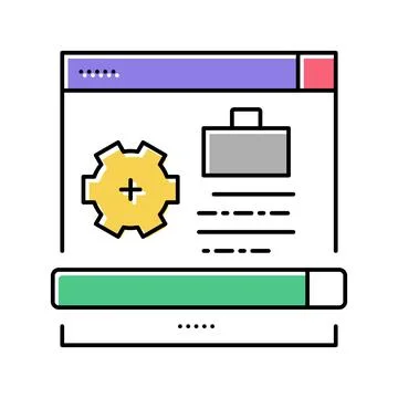 Process work color icon vector illustration Stock Illustration