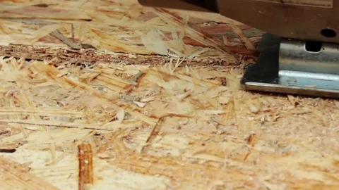 Process of work electric fret saw Stock Footage 77937995