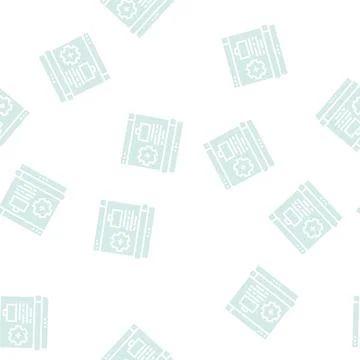 Process work glyph seamless pattern Stock Illustration
